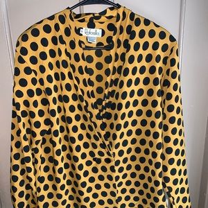 Mustard yellow polka dot shirt! Size 10